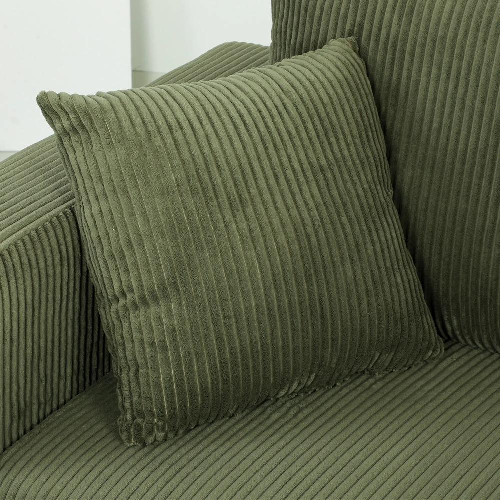 HOMCOM 3 Seater Sofa with Wide Seat, Corduroy Fabric Couch with Deep Seat, Spring Cushion Additional View 10