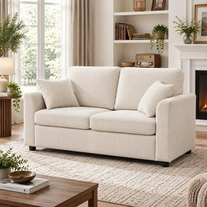 HOMCOM 2 Seater Sofa, Corduroy Small Couch with Spring Cushion, Wide and Deep Seat Additional View 13