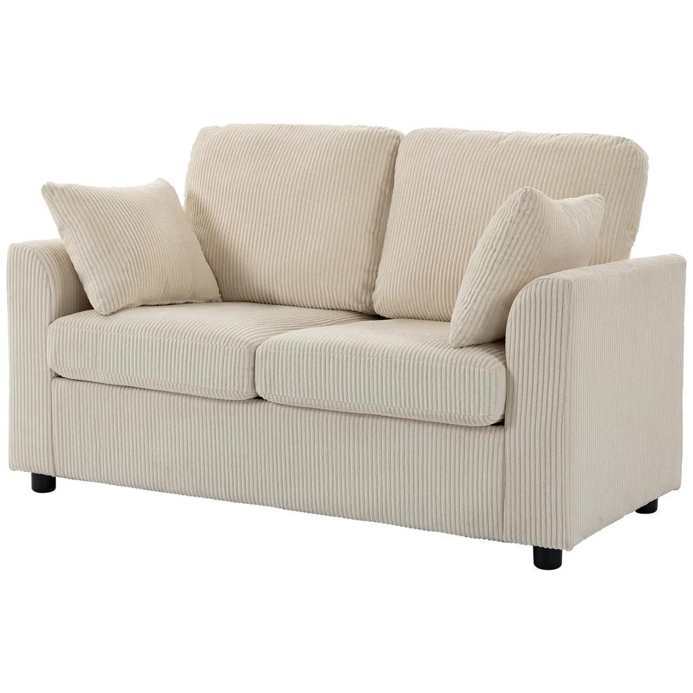 HOMCOM 2 Seater Sofa, Corduroy Small Couch with Spring Cushion, Wide and Deep Seat Additional View 14