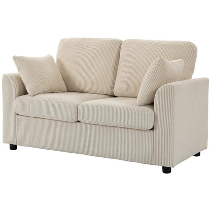 HOMCOM 2 Seater Sofa, Corduroy Small Couch with Spring Cushion, Wide and Deep Seat Additional View 14