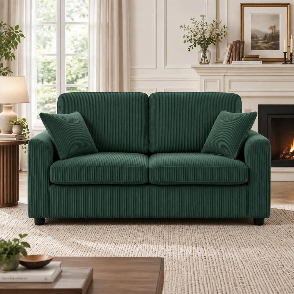 HOMCOM 2 Seater Sofa, Corduroy Small Couch with Spring Cushion, Wide and Deep Seat Additional View 16