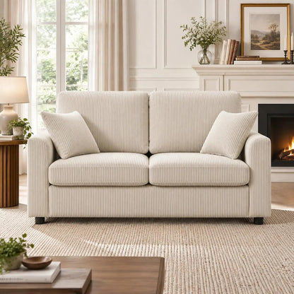 HOMCOM 2 Seater Sofa, Corduroy Small Couch with Spring Cushion, Wide and Deep Seat Additional View 2