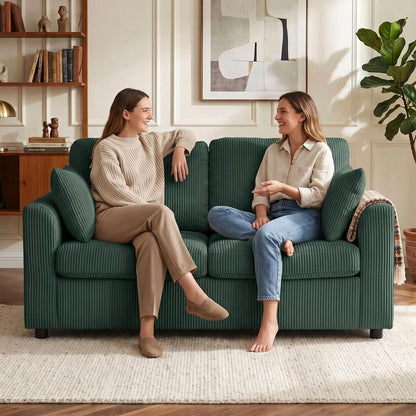 HOMCOM 2 Seater Sofa, Corduroy Small Couch with Spring Cushion, Wide and Deep Seat Additional View 21