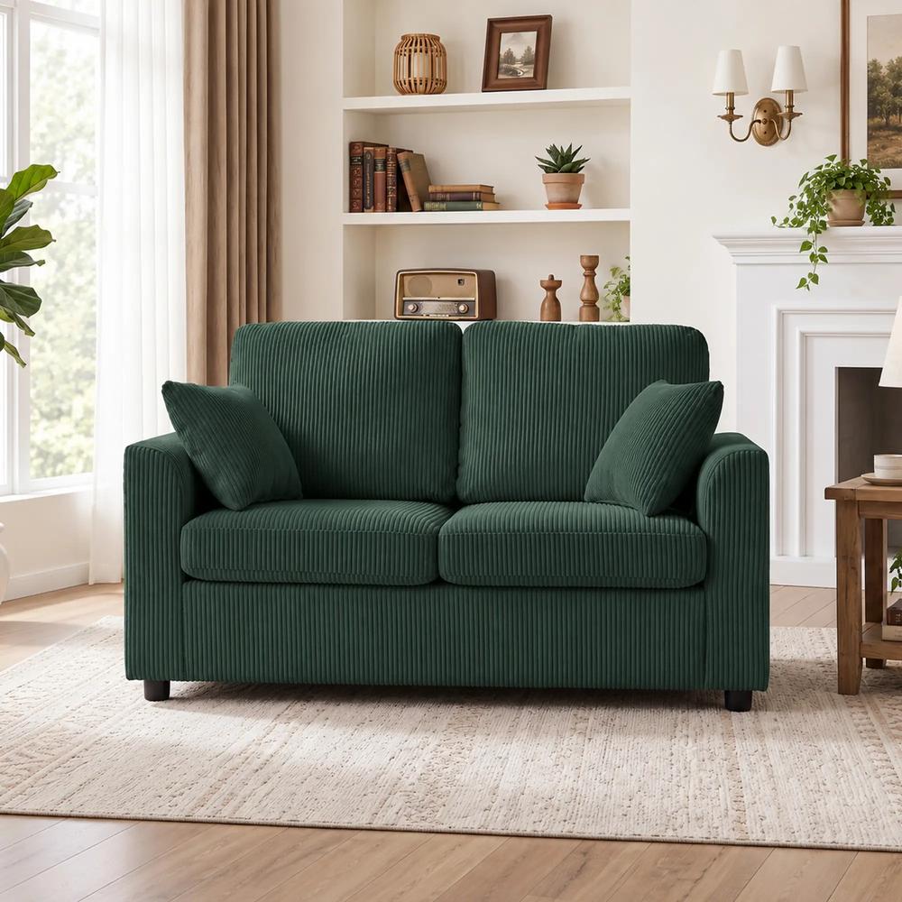 HOMCOM 2 Seater Sofa, Corduroy Small Couch with Spring Cushion, Wide and Deep Seat Additional View 23