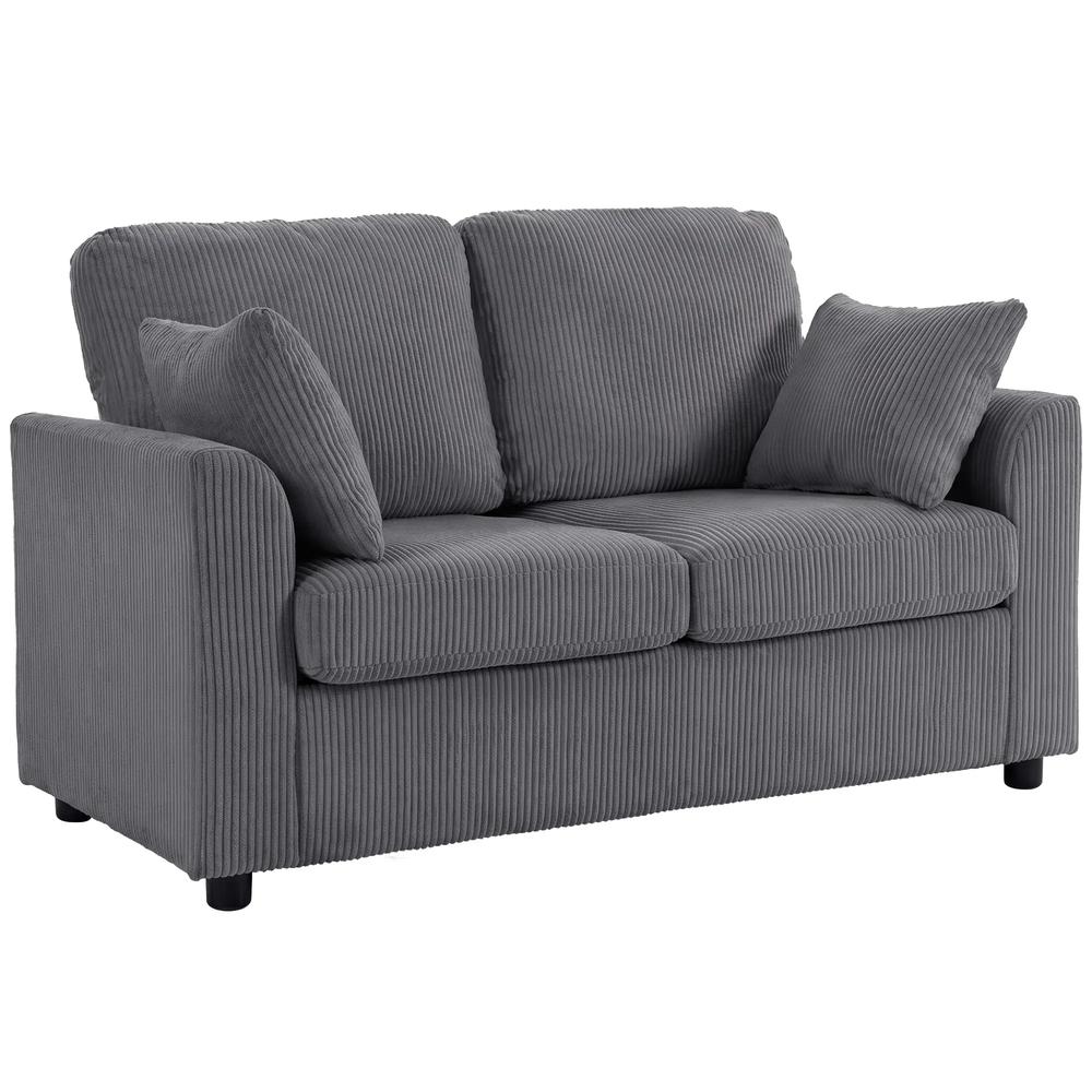 HOMCOM 2 Seater Sofa, Corduroy Small Couch with Spring Cushion, Wide and Deep Seat Additional View 25