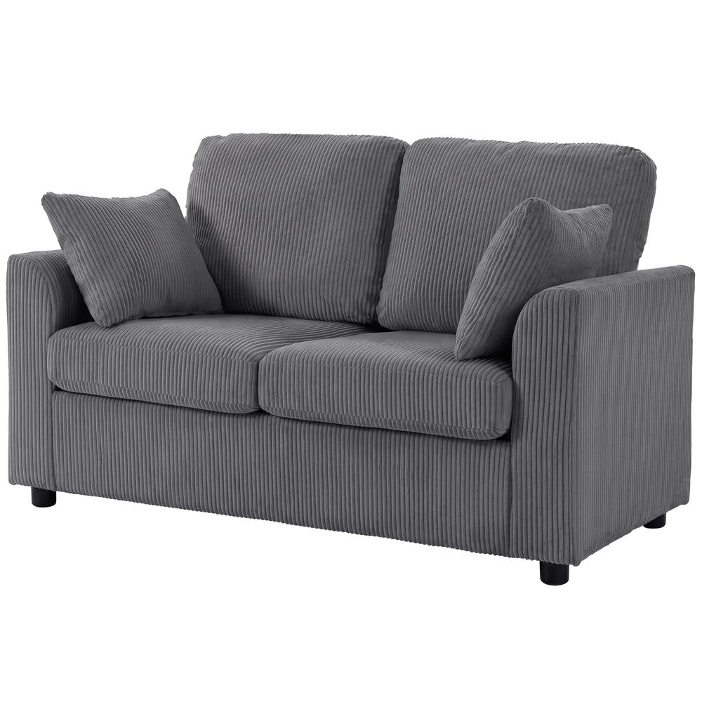 HOMCOM 2 Seater Sofa, Corduroy Small Couch with Spring Cushion, Wide and Deep Seat Additional View 38