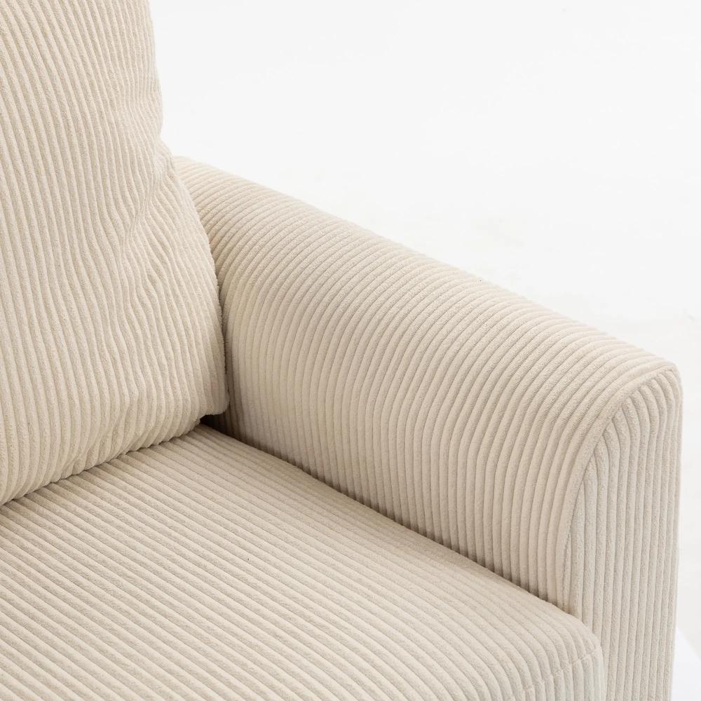 HOMCOM 2 Seater Sofa, Corduroy Small Couch with Spring Cushion, Wide and Deep Seat Additional View 9