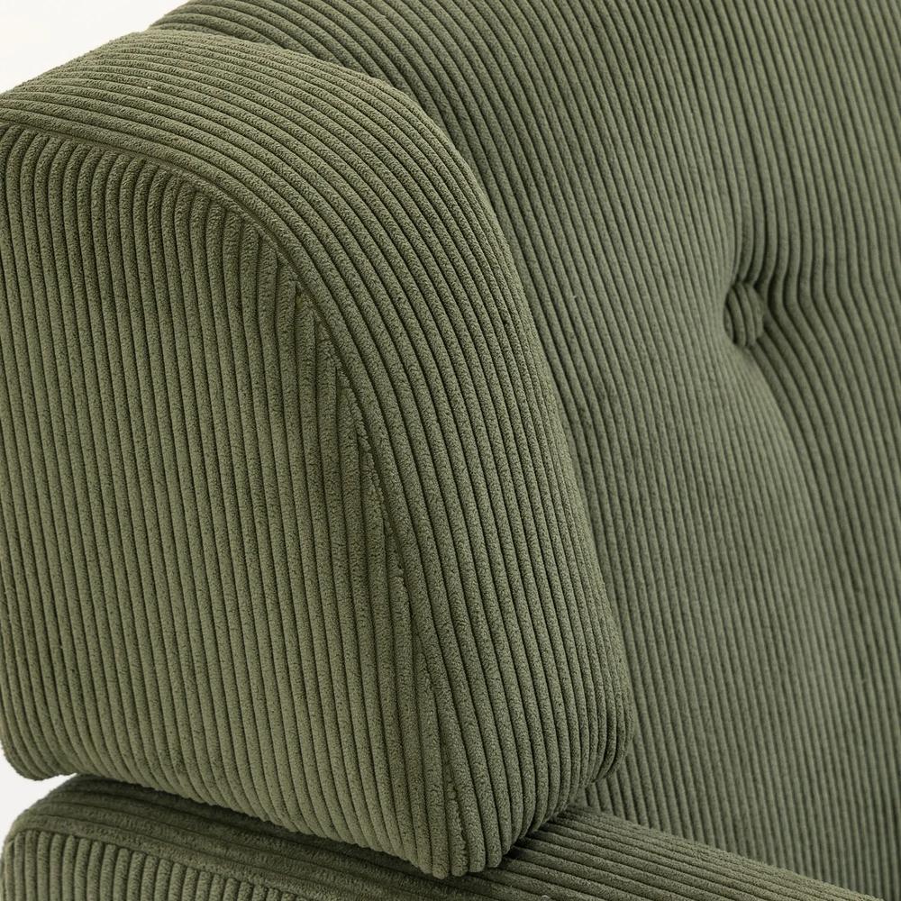 HOMCOM 2 Seater Sofa, 118 cm Corduroy Small Loveseat with Spring Cushion, Wood Legs for Small Space, Living Room, Dark Green Additional View 11