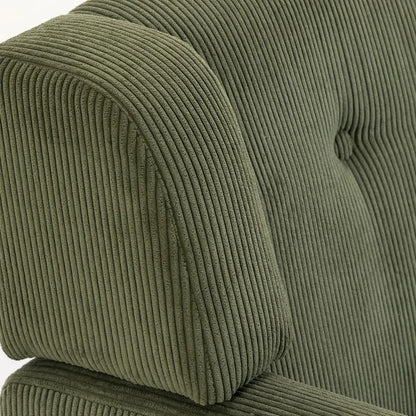HOMCOM 2 Seater Sofa, 118 cm Corduroy Small Loveseat with Spring Cushion, Wood Legs for Small Space, Living Room, Dark Green Additional View 11