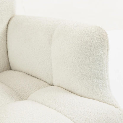 HOMCOM Rocking Chair, Teddy Fleece Rocker Chair with Tufted Wingback, Side Pockets, Rubber Wood Legs Additional View 12