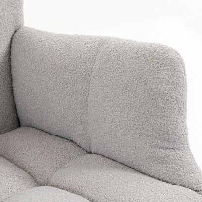 HOMCOM Rocking Chair, Teddy Fleece Rocker Chair with Tufted Wingback, Side Pockets, Rubber Wood Legs Additional View 27