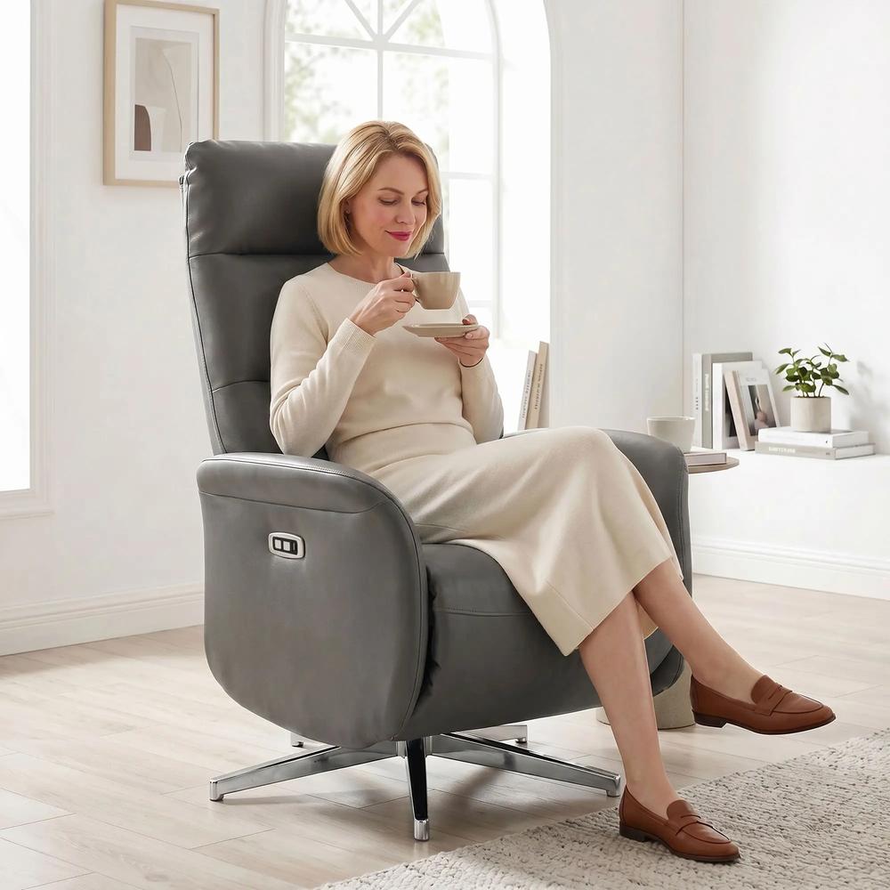 HOMCOM Power Recliner Chair, Swivel Electric Reclining Chair with Type C+USB, Recliner Armchair with Footrest Additional View 14