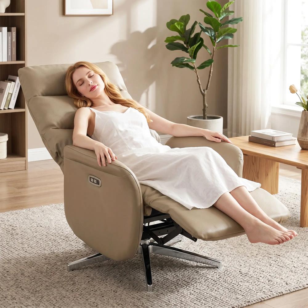 HOMCOM Power Recliner Chair, Swivel Electric Reclining Chair with Type C+USB, Recliner Armchair with Footrest Additional View 17