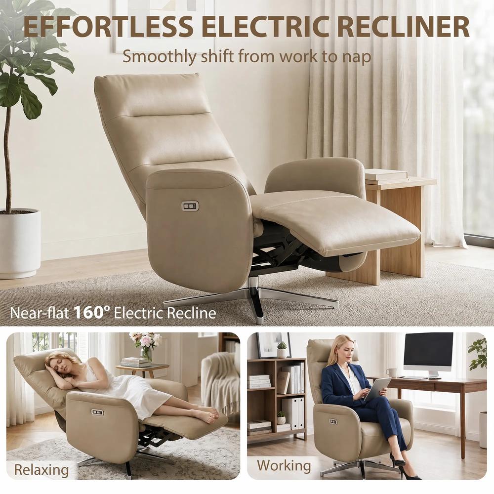 HOMCOM Power Recliner Chair, Swivel Electric Reclining Chair with Type C+USB, Recliner Armchair with Footrest Additional View 19