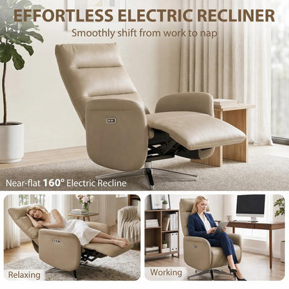 HOMCOM Power Recliner Chair, Swivel Electric Reclining Chair with Type C+USB, Recliner Armchair with Footrest Additional View 19