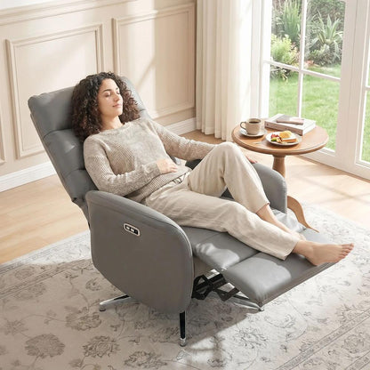 HOMCOM Power Recliner Chair, Swivel Electric Reclining Chair with Type C+USB, Recliner Armchair with Footrest Additional View 2