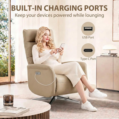HOMCOM Power Recliner Chair, Swivel Electric Reclining Chair with Type C+USB, Recliner Armchair with Footrest Additional View 22