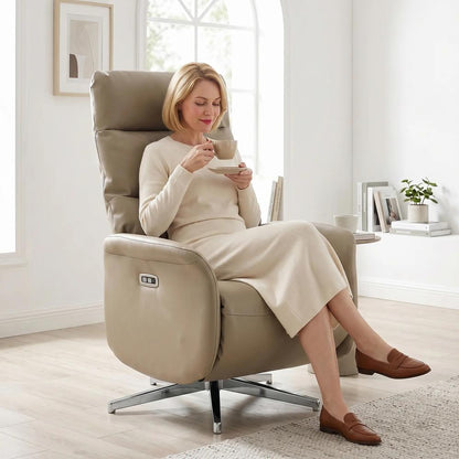 HOMCOM Power Recliner Chair, Swivel Electric Reclining Chair with Type C+USB, Recliner Armchair with Footrest Additional View 29