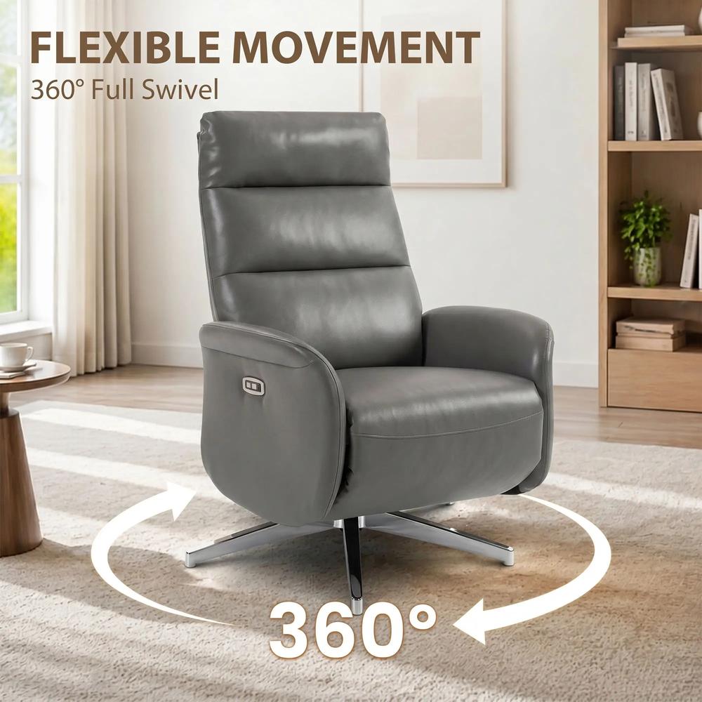 HOMCOM Power Recliner Chair, Swivel Electric Reclining Chair with Type C+USB, Recliner Armchair with Footrest Additional View 5