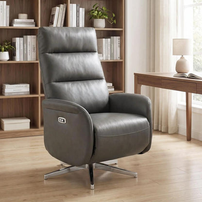 HOMCOM Power Recliner Chair, Swivel Electric Reclining Chair with Type C+USB, Recliner Armchair with Footrest Additional View 8