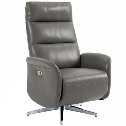 HOMCOM Power Recliner Chair, Swivel Electric Reclining Chair with Type C+USB, Recliner Armchair with Footrest