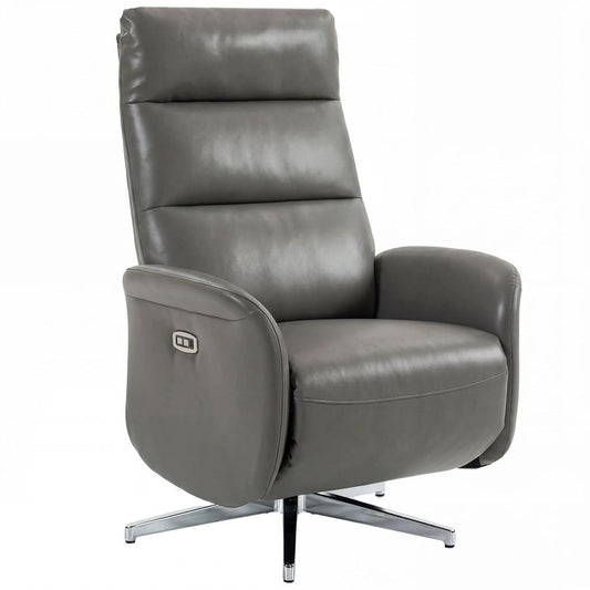 HOMCOM Power Recliner Chair, Swivel Electric Reclining Chair with Type C+USB, Recliner Armchair with Footrest
