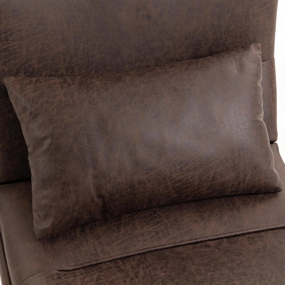 HOMCOM Modern Accent Chair with Footstool, Upholstered Lounge Chair with 64cm Wide Seat, Lumbar Pillow, Trapezoidal Backrest Additional View 10