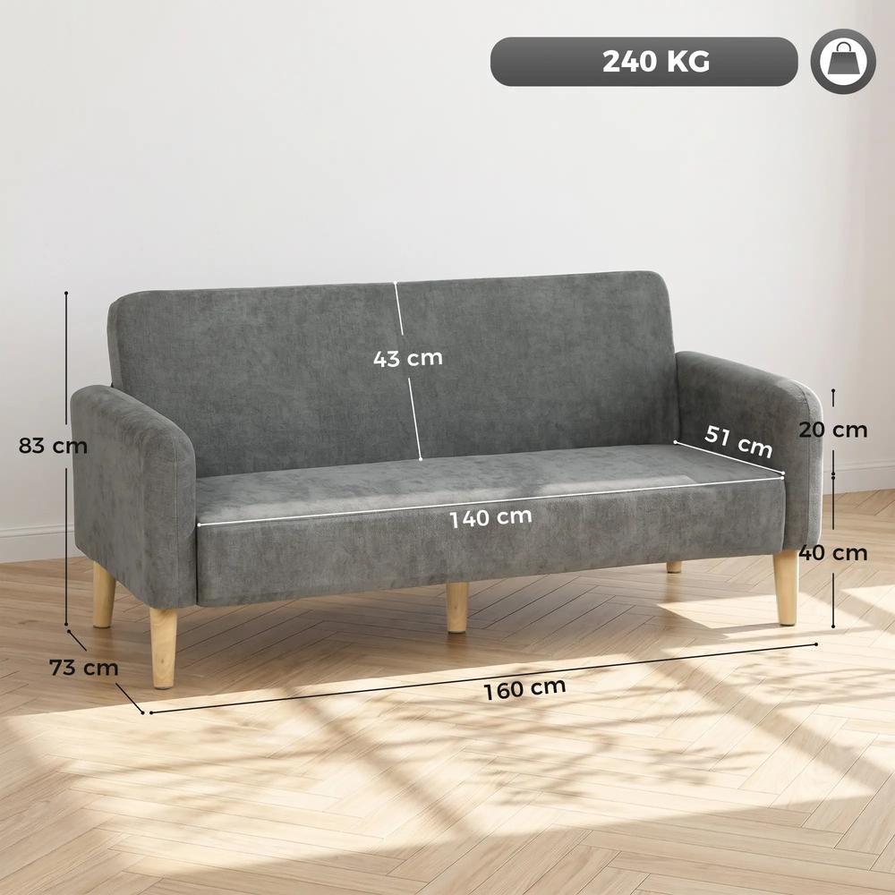 HOMCOM 2 Seater Sofa, Velvet Small Couch with 20cm Thick Padding, Wide and Deep Seat Additional View 18