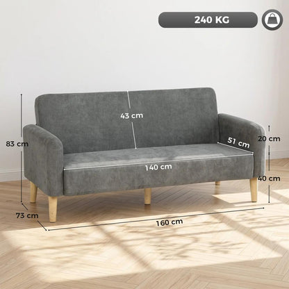 HOMCOM 2 Seater Sofa, Velvet Small Couch with 20cm Thick Padding, Wide and Deep Seat Additional View 18