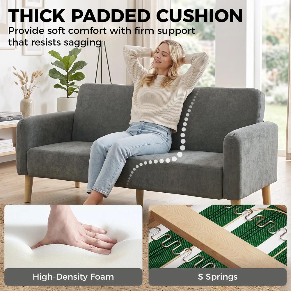 HOMCOM 2 Seater Sofa, Velvet Small Couch with 20cm Thick Padding, Wide and Deep Seat Additional View 19