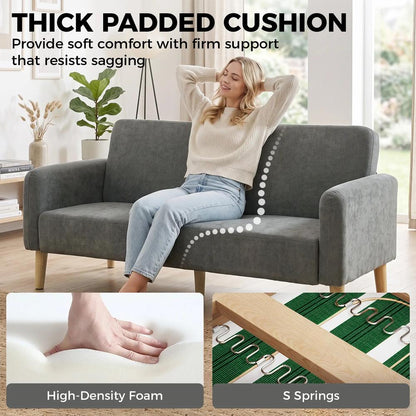HOMCOM 2 Seater Sofa, Velvet Small Couch with 20cm Thick Padding, Wide and Deep Seat Additional View 19