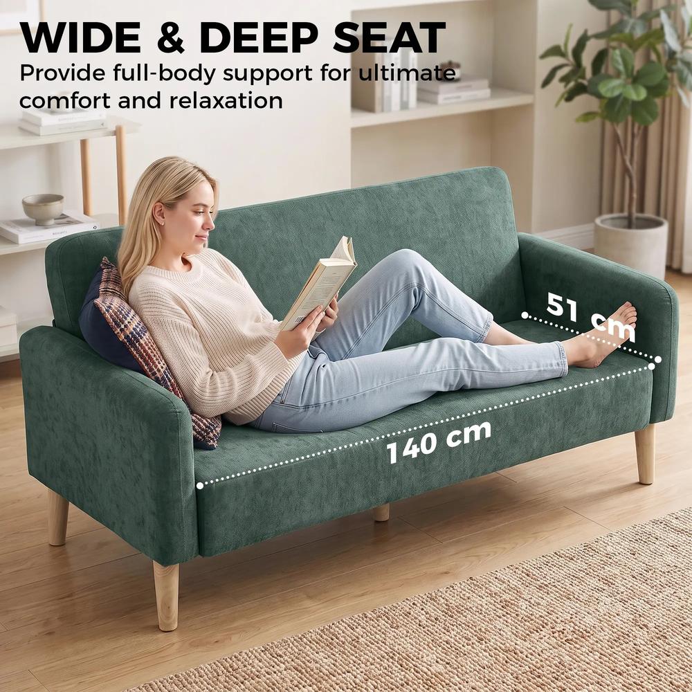 HOMCOM 2 Seater Sofa, Velvet Small Couch with 20cm Thick Padding, Wide and Deep Seat Additional View 6