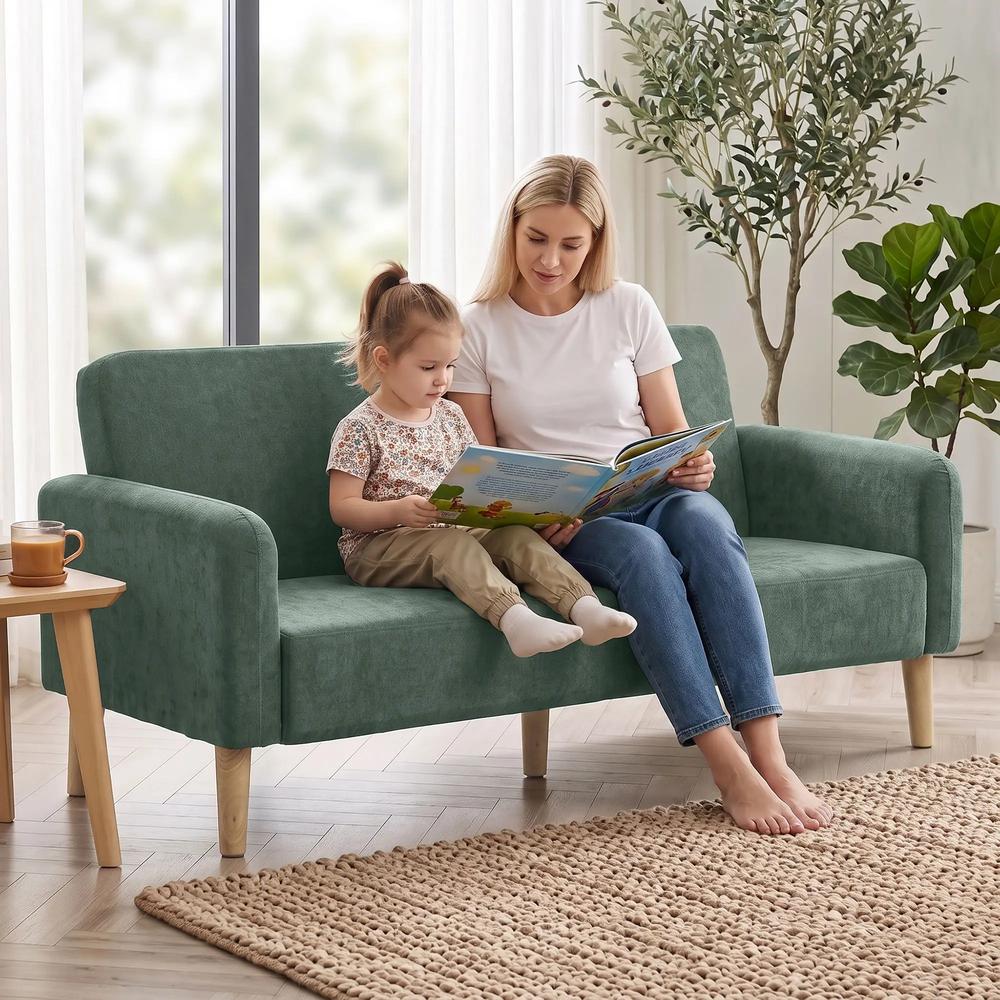 HOMCOM 2 Seater Sofa, Velvet Small Couch with 20cm Thick Padding, Wide and Deep Seat Additional View 8