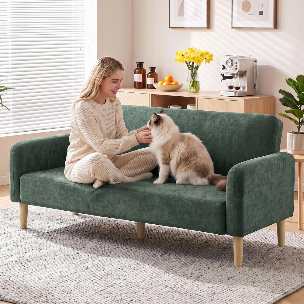 HOMCOM 2 Seater Sofa, Velvet Small Couch with 20cm Thick Padding, Wide and Deep Seat Additional View 9