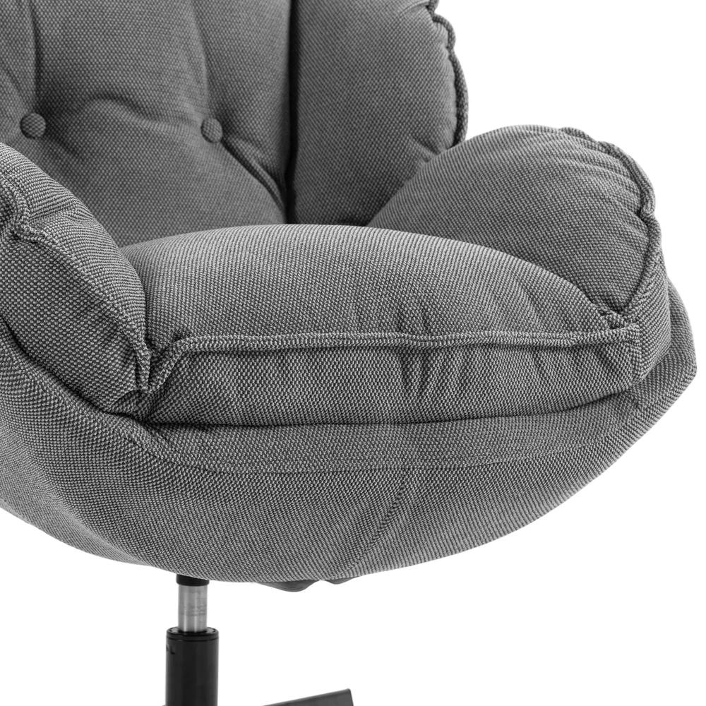 HOMCOM Armchair with Adjustable Footstool, 360-Degree Swivel Chenille Cloud Accent Chair with Thick Cushion, Steel Base Additional View 11