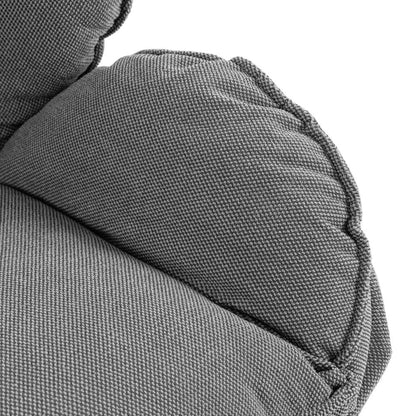 HOMCOM Armchair with Adjustable Footstool, 360-Degree Swivel Chenille Cloud Accent Chair with Thick Cushion, Steel Base Additional View 12