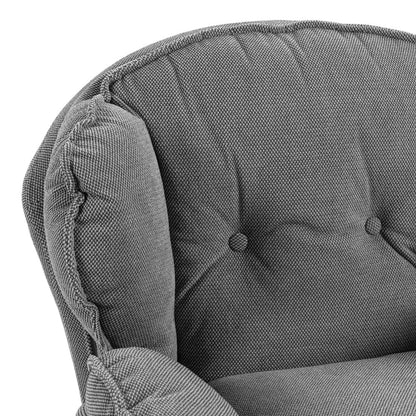 HOMCOM Armchair with Adjustable Footstool, 360-Degree Swivel Chenille Cloud Accent Chair with Thick Cushion, Steel Base Additional View 13