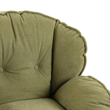 HOMCOM Armchair with Adjustable Footstool, 360-Degree Swivel Chenille Cloud Accent Chair with Thick Cushion, Steel Base Additional View 25
