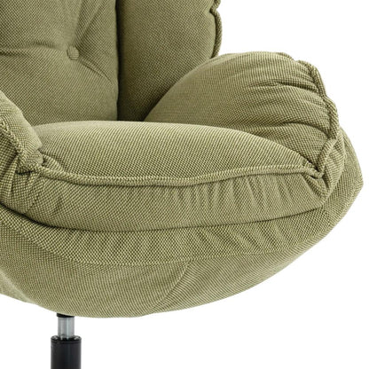 HOMCOM Armchair with Adjustable Footstool, 360-Degree Swivel Chenille Cloud Accent Chair with Thick Cushion, Steel Base Additional View 28