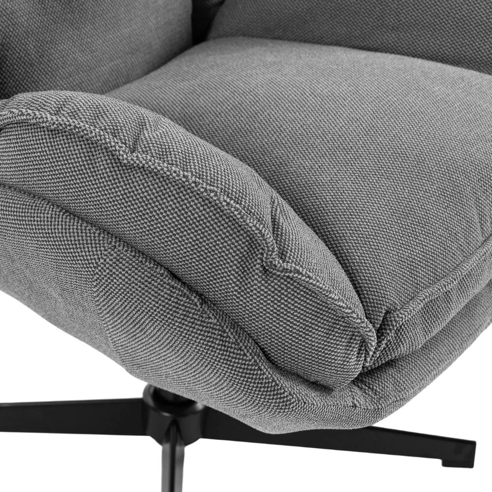 HOMCOM Armchair with Adjustable Footstool, 360-Degree Swivel Chenille Cloud Accent Chair with Thick Cushion, Steel Base Additional View 10
