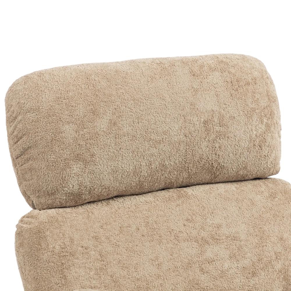 HOMCOM Upholstered Rocking Chair Adjustable Headrest Rocker Chair Raindrop Velvet Rubberwood Base Additional View 25