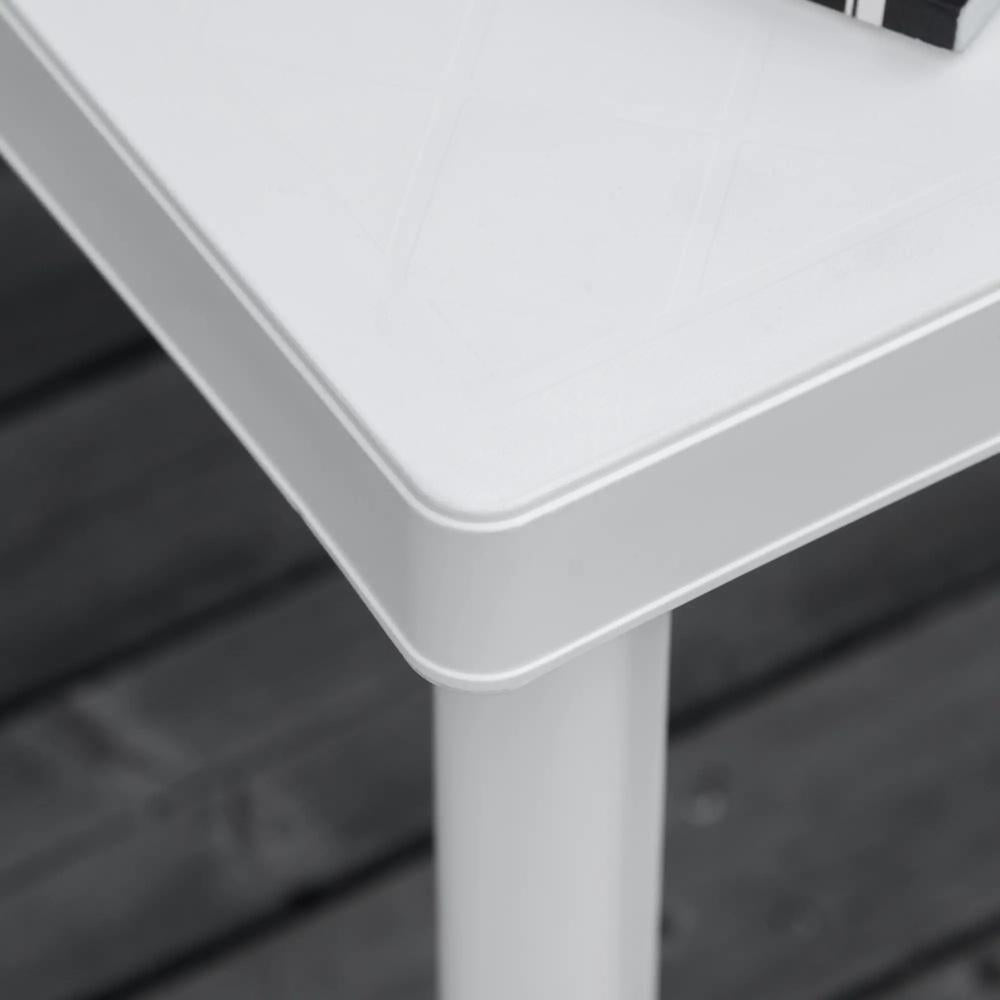 Outsunny Garden Side Table Plastic Outdoor Square Coffee End Table for Drink Snack, White Additional View 6