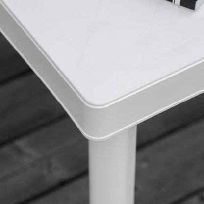 Outsunny Garden Side Table Plastic Outdoor Square Coffee End Table for Drink Snack, White Additional View 6