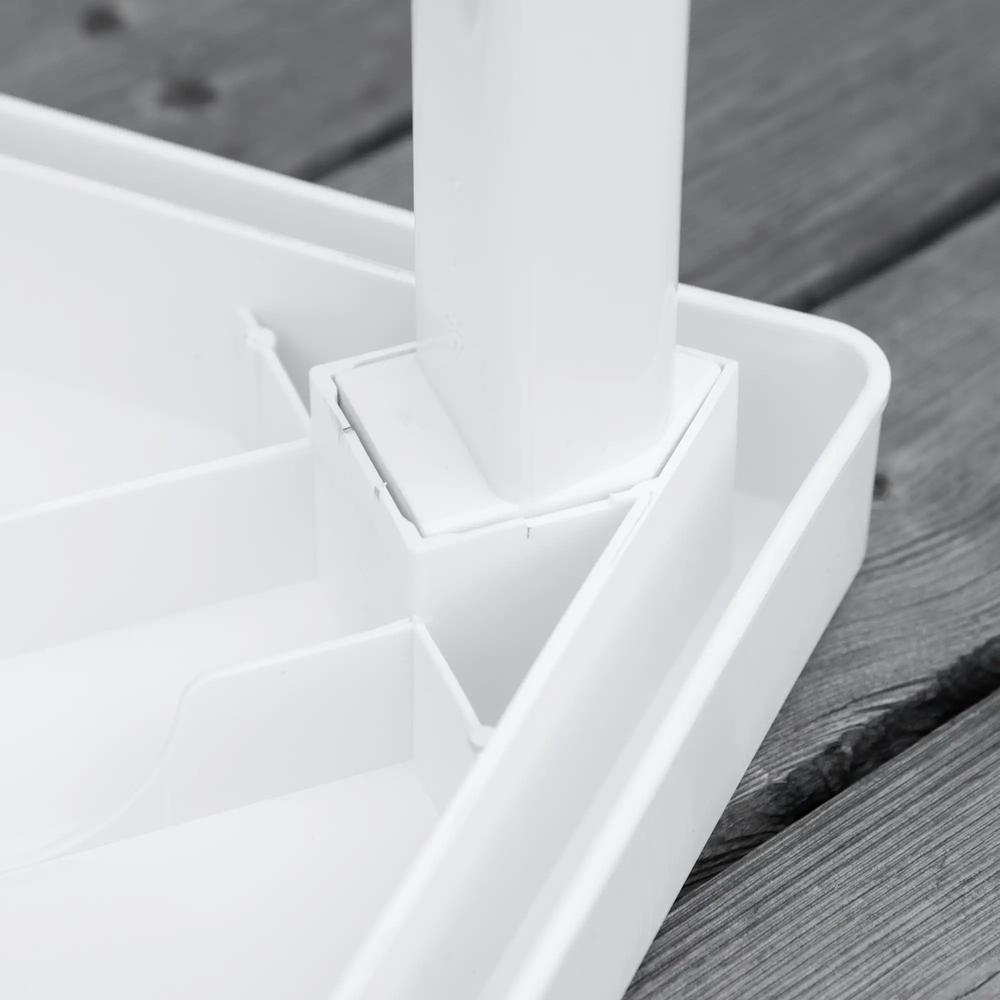 Outsunny Garden Side Table Plastic Outdoor Square Coffee End Table for Drink Snack, White Additional View 9