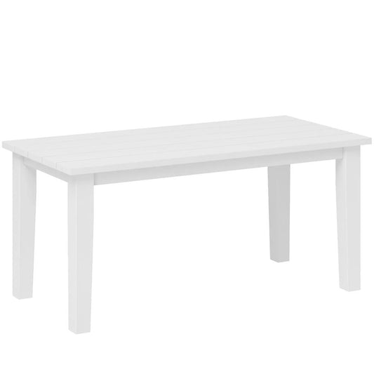Outsunny Outdoor Garden Coffee Table, HDPE All-Weather Rectangular Outdoor Garden Table with Slatted Tabletop for Patio, Balcony, 91 x 44 x 42 cm, White