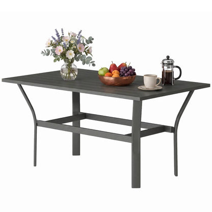 Outsunny Metal Garden Coffee Table, Rectangular Outdoor Side Table with Slatted Tabletop, Foot Pads for Outside, Garden, Balcony, Porch, 91.5 x 55 x 45cm Additional View 15