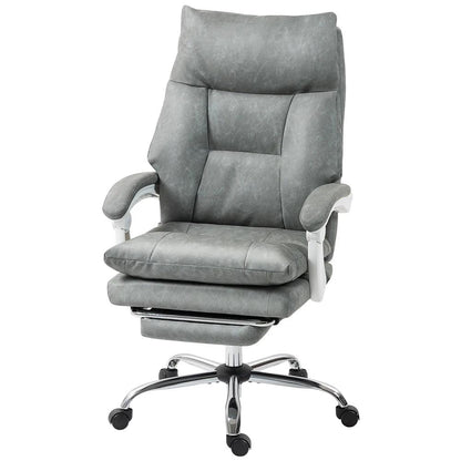 HOMCOM Faux Leather Office Chair, with Inflatable Lumbar - Grey Additional View 11