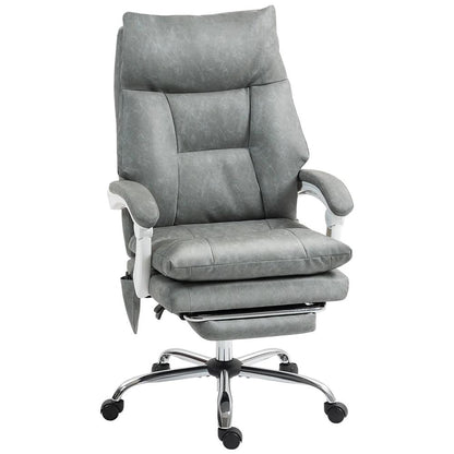 HOMCOM Faux Leather Office Chair, with Inflatable Lumbar - Grey Additional View 10