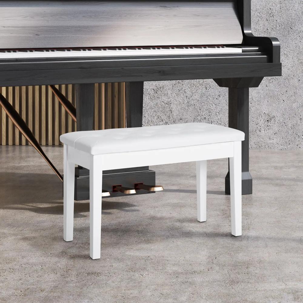 HOMCOM PU Leather Upholstered Piano Stool Makeup Stool Bench Dressing Table Seat with Storage 76x36x50cm Additional View 12