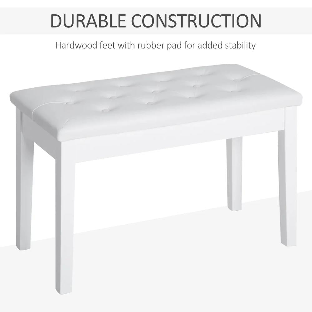 HOMCOM PU Leather Upholstered Piano Stool Makeup Stool Bench Dressing Table Seat with Storage 76x36x50cm Additional View 16